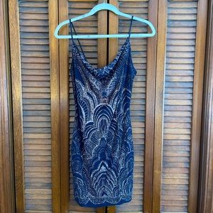 JUMP - Glitter Bodycon Dress - Cowl Neck - Size M